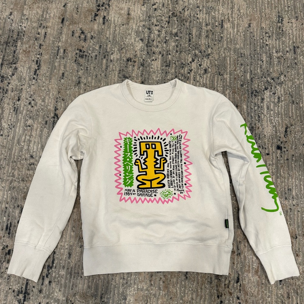 Uniqlo x Keith Harring Graphic Dog Crewneck Sweatshirt Size XXS